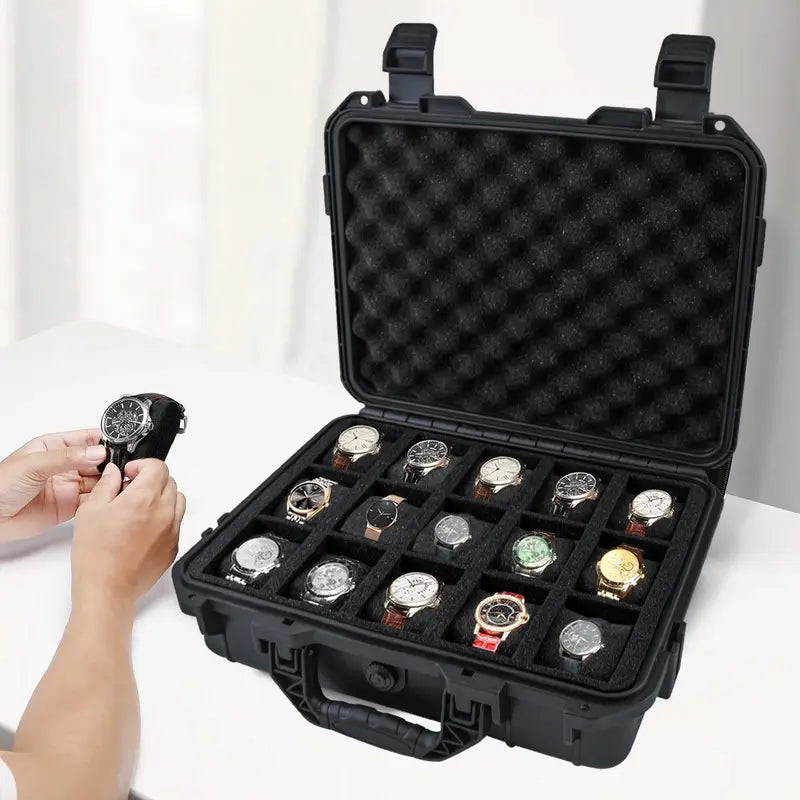 Luxor Waterproof 15-Slot Watch Case Organizer™